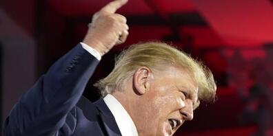 Donald Trump, ehemaliger Präsident der USA, spricht auf einer Konferenz in Nashville. Foto: Mark Humphrey/AP/dpa