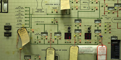 Notizen im Kontrollraum eines Kraftwerks in der nordgriechischen Stadt Kozani. (Archivbild)