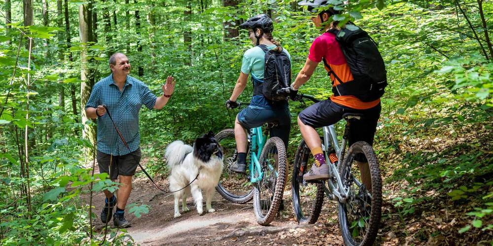 Mountainbike-Kodex für ein friedliches und respektvolles Miteinander in der Natur.