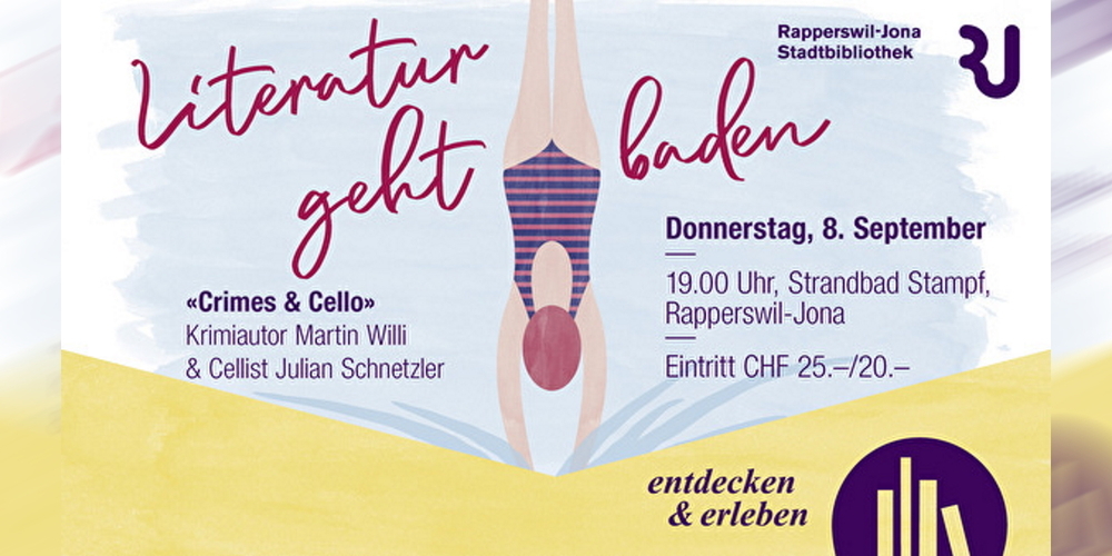 Die Stadtbibliothek Rapperswil-Jona lädt zu einem literarisch-musikalischen Spätsommerabend in die Badi Stampf.