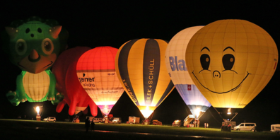 Grossartiger Night-Glow, das Highlight der Ballontage 2022.