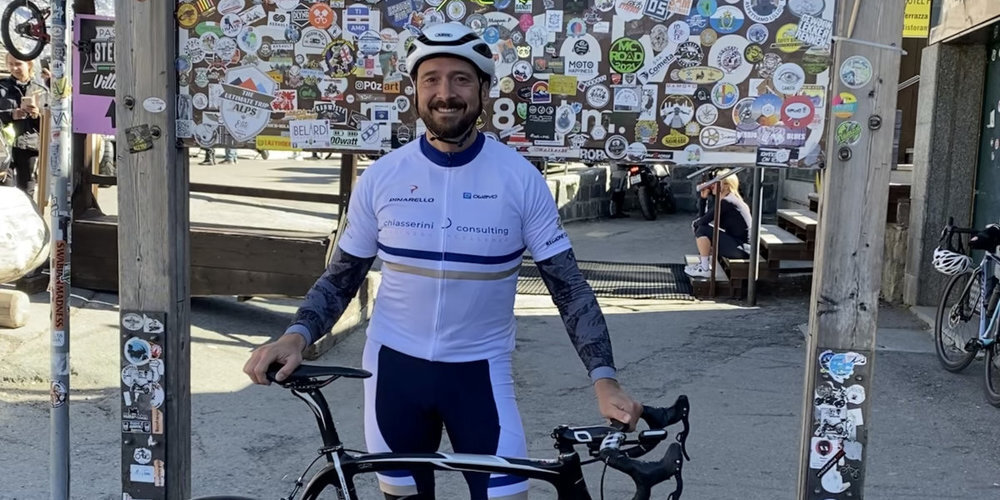 Daniele Chiasserini hat sein Rennrad (fast) immer dabei.