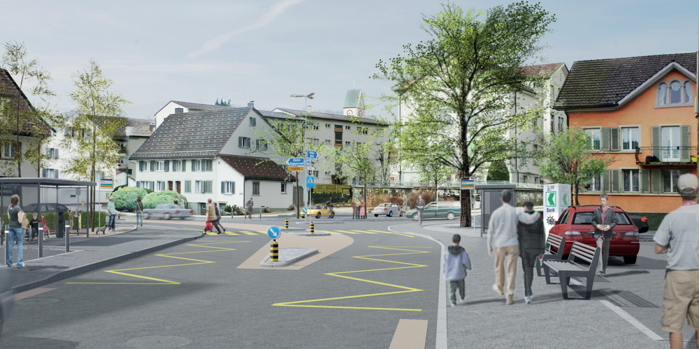 Durch die Umgestaltung bis November 2023 soll der Eschenbacher Dorfkern als Aufenthaltsort attraktiver werden.