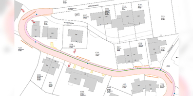 Karte mit dem von der Sanierung betroffenen Abschnitt der Höfenstrasse in Weesen.