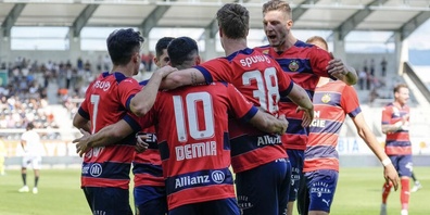 Im Altacher Schnabelholzstadion jubelten nur die Spieler von Rapid Wien