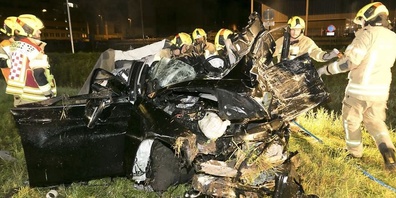 Ein Bild der Zerstörung. Es wäre ein Wunder gewesen, hätte der Fahrzeuglenker überlebt