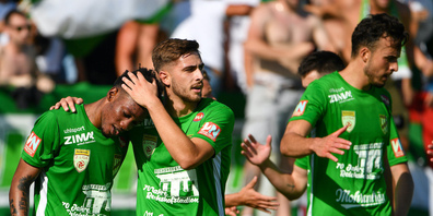 Die Spieler der Austria Lustenau durften gleich bei ihrem ersten Spiel in der Bundesliga über einen Sieg jubeln