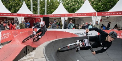 In Eichberg wird ein temporärer Pumptrack aufgebaut