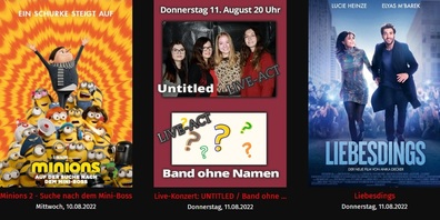 Das Programm vom 10. und 11. August 2022 im Openair Kino Uzwil.