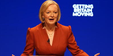 Liz Truss, Premierministerin von Großbritannien, hält am letzten Tag des Jahreskongresses der Konservativen Partei ihre Grundsatzrede. Foto: Jacob King/PA Wire/dpa