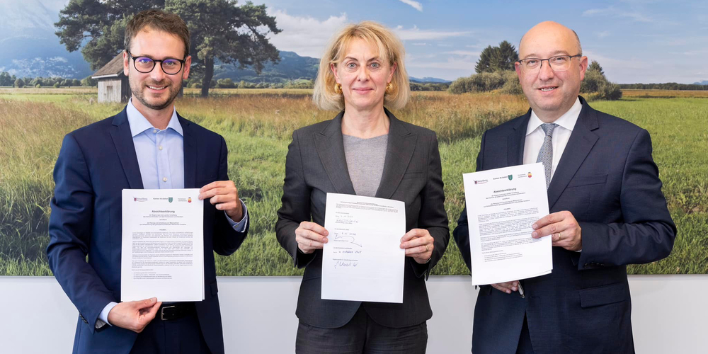 Regierungsrat Beat Tinner, Regierungsrätin Graziella Marok-Wachter (FL) und Landesrat Daniel Zadra (Vbg.)