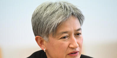 Australian Foreign Minister Penny Wong speaks to Indias External Affairs Minister Dr. S. Jaishankar during a bilateral meeting at Parliament House in Canberra, Monday, October 10, 2022. (AAP Image/Lukas Coch) NO ARCHIVING