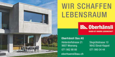 Das motivierte Team der Oberhänsli Bau AG mit über neunzig einheimischen Mitarbeitern bietet breite Fachkompetenz in der Verwirklichung Ihres Bauvorhabens.