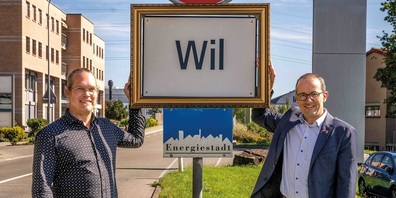 Stefan Grötzinger (links), Leiter Fachstelle Energie der Stadt Wil, und Stadtrat Andreas Breitenmoser, Vorsteher des Departements Versorgung und Energie.