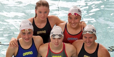 Von links: Katharina Hibbeln (Gold), Marielena Petersdorf (Bronze), Tanja Auer, Noelia Breu, Celine Weil (Silber).