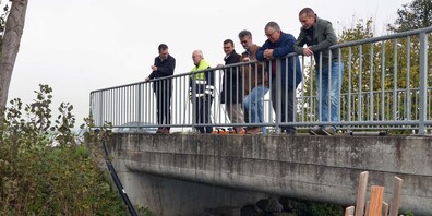 Sie informierten in Weinfelden über das Thema Trockenheit: Roman Kistler, Leiter der Jagd- und Fischereiverwaltung, Martin Eugster, Chef des Amts für Umwelt, Regierungsrat Dominik Diezi, Kantonsforstingenieur Daniel Böhi und Walter Schild, Abteilungsleiter Boden- und Pachtrecht im Landwirtschaftsamt.