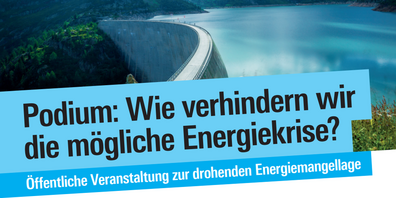 Am 22. September 2022 findet in Wattwil ein Podium zur drohenden Energiemangellage statt.