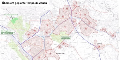 Stadtrat Wetzikon hat den Gesamtkredit für die Einführung von Tempo-30-Zonen in den  Wohnquartieren genehmigt.