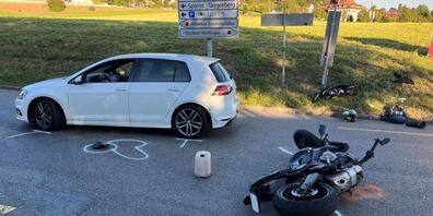 Die Unfallstelle in Winterthur: Der Töfffahrer verletzte sich leicht.