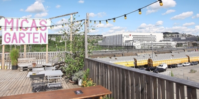 Voll hip: Die neue Swiss Life Arena, hier vom Trendrestaurant Micas Garten aus gesehen. 