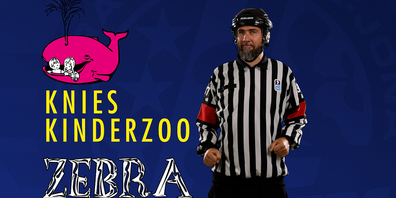 Manu Burkart als Schiedsrichter mit dem Zebra dance.