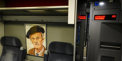 Als Höhepunkt des Wochenendes wurde ein ICN-Zug der SBB zu Ehren der Pionierfamilie auf den Namen "Auguste und Jacques Piccard" getauft. (Im Bild: August Piccard)