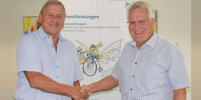 Amtsübergabe: Josef Blöchlinger (links) übernimmt von Erwin Camenisch.