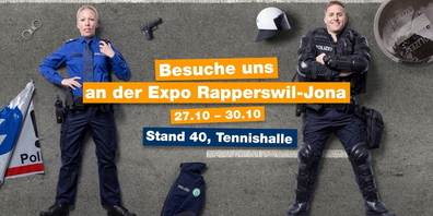 Während der EXPO Rapperswil-Jona kann man mehr über den Polizeiberuf erfahren. Auch SpezialistInnen für Cybercrime sind anwesend.