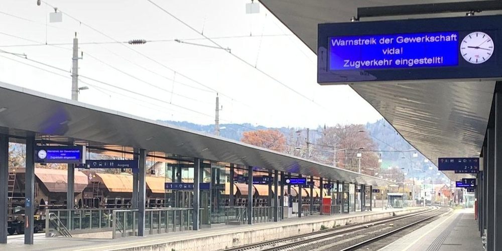 Streik in Österreich! Alle Züge stehen still.