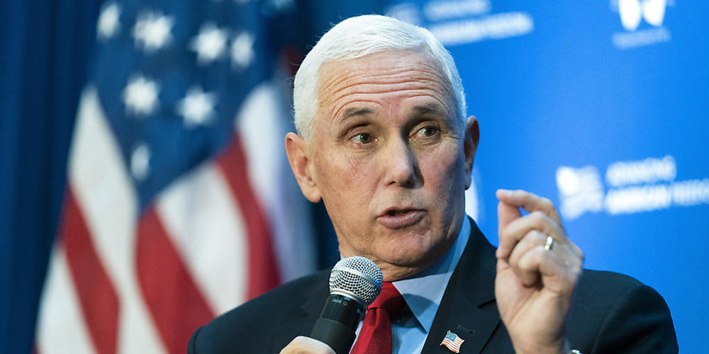 ARCHIV - Der ehemalige Vizepräsident Mike Pence spricht im National Press Club in Washington. Foto: Manuel Balce Ceneta/AP/dpa