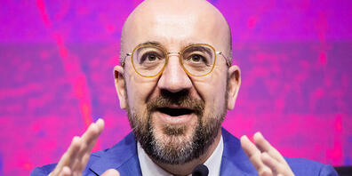 Charles Michel, Präsident des Europäischen Rates, spricht beim G20-Gipfel bei einer Presseokonferenz. Foto: Christoph Soeder/dpa