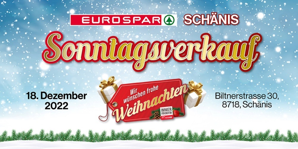Am Sonntagsverkauf im EUROSPAR warten diverse attraktive Angebote – und es gibt Glühwein und Grillladen.