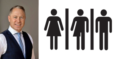 Dr. Gut: «Gemäss Insidern soll die genderneutrale Gestaltung der Toilette wegen eines non-binären Praktikanten entstanden sein. SRF nimmt dazu keine Stellung.»