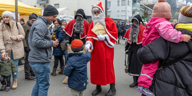 Natürlich war auch der Samichlaus auf dem St.Margrethner Klausmarkt zu Gast