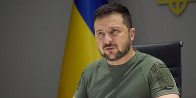 ARCHIV - Wolodymyr Selenskyj, Präsident der Ukraine, hält im Mariinskyi-Palast eine Ansprache. Foto: Ukrainian Presidential Press Off/Planet Pix via ZUMA Press Wire/dpa - ACHTUNG: Nur zur redaktionellen Verwendung und nur mit vollständiger Nennung...