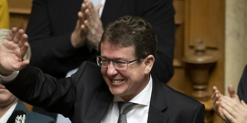 Albert Rösti (SVP) freut sich über seine Wahl in den Bundesrat.
