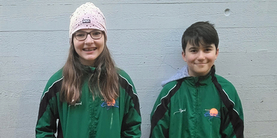 Siegen macht einfach auch Spass. Von links: Chiara Rives, Silvan Blättler.		