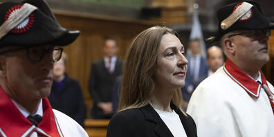 Die neue jurassische Ständerätin Mathilde Crevoisier Crelier bei ihrer Vereidigung.