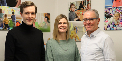 Neue und zugleich vertraute Kräfte in der Leitung der GHG Tempelacker sollen die Erfolgsgeschichte des Bereichs Kinder und der Institution weiterschreiben (Ramon Beerli, Désirée Schmuki, Walter Meile).