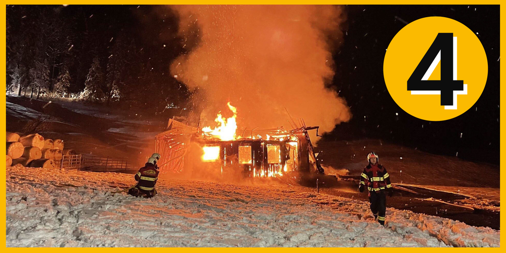 Ob Galgenen brennt ein Stall lichterloh.