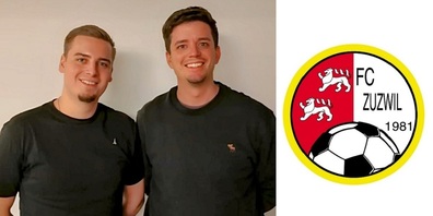 Yannick Bamert als Cheftrainer (rechts im Bild) und Yannic Koster als Assistenztrainer führen das Fanionteam des FC Zuzwil auch in der Saison 2023/24.