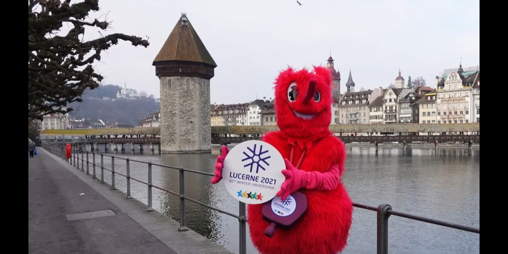 Das Maskottchen der Winteruniversiade 2021.