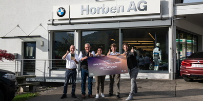 V.l.n.r. : Stephan Kreith (Verkaufsberater), Walter und Jacky Keller (Inhaber),  Fabian Kuratli (Serviceberater), Silvan Widmer (Inhaber Nordwand AG)
