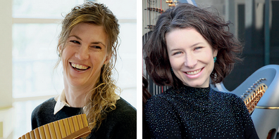 Duo HarPa: Daria Brändle (Panflöte) und Patricia Meier (Harfe).