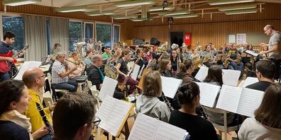 Die Diepoldsauer Musikanten am Proben für die «Shownight»