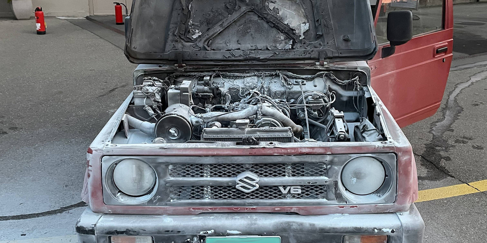 Der Motorbrand konnte gelöscht werden.