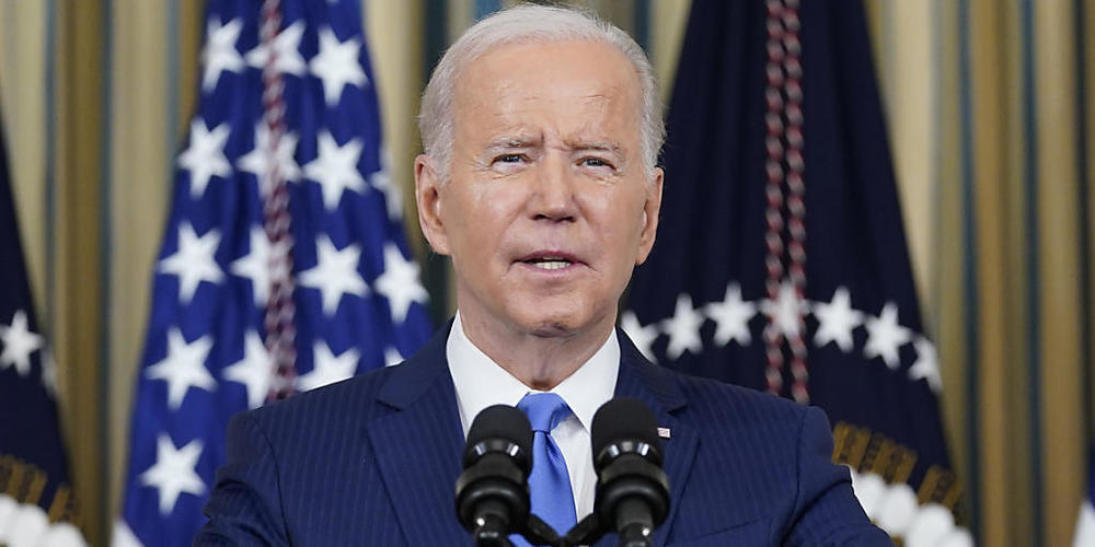 US-Präsident Joe Biden spricht im Weißen Haus in Washington. Foto: Susan Walsh/AP/dpa