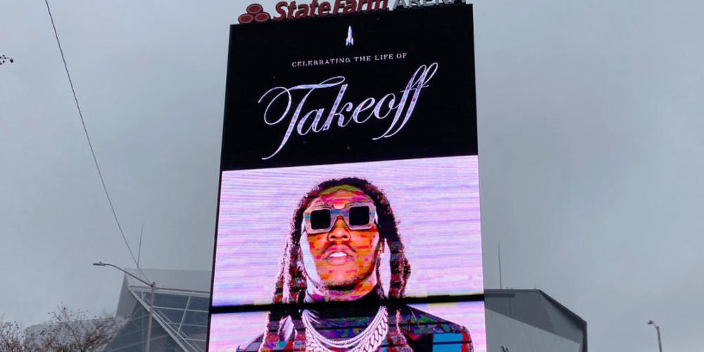 Die Gedenkfeier für Takeoff fand in der State Farm Arena in Atlanta statt. Foto: Sudhin Thanawala/AP/dpa