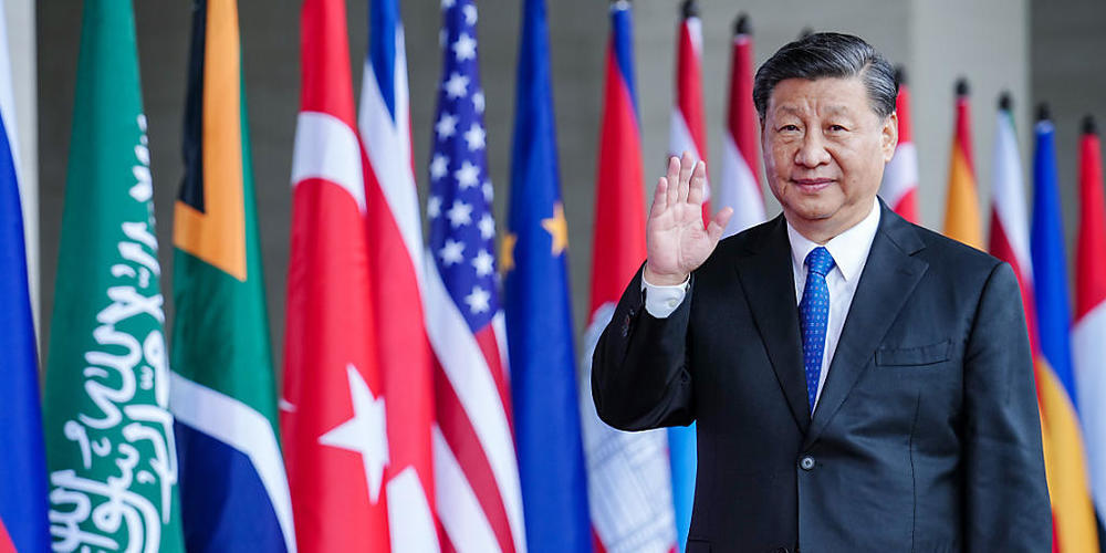 Xi Jinping, Präsident der Volksrepublik China, kommt beim G20-Gipfel an. Foto: Kay Nietfeld/dpa