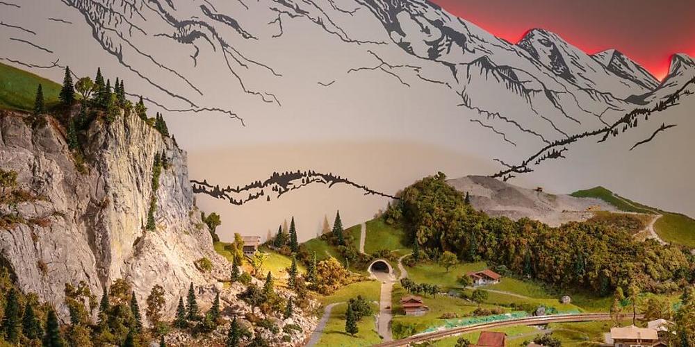 Mitholz-Miniatur am Ausstellungseingang: Ein kleines Dorf wirft grosse Fragen auf.